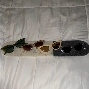 Stylish Women's Sunglasses Set - Green, Brown, Cream, Clear
